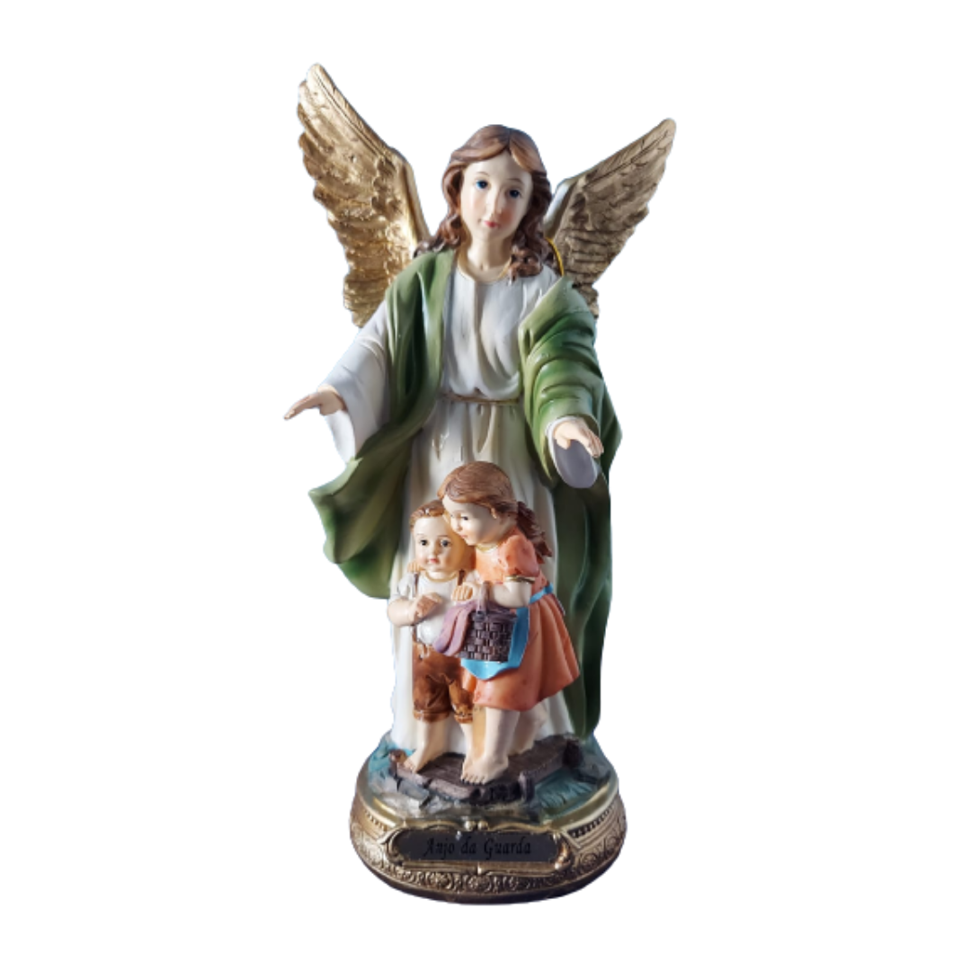 Imagem Anjo Da Guarda Resina 20cm