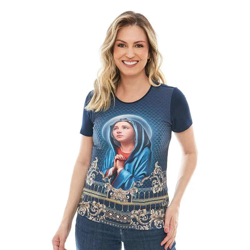 Baby Look Nossa Senhora das Dores Azul Escuro XG