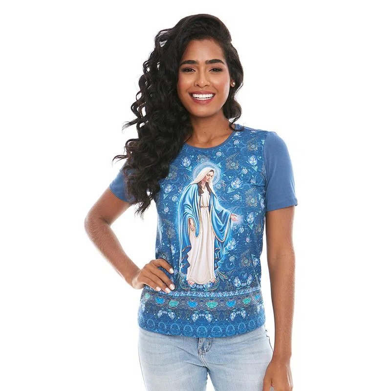 Baby Look Nossa Senhora das Graças Corte Feminino Clássico
