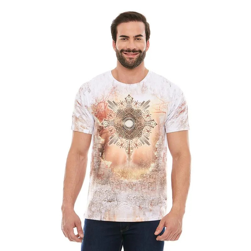 Camiseta Branca Ostensório para Adoração ao Santíssimo