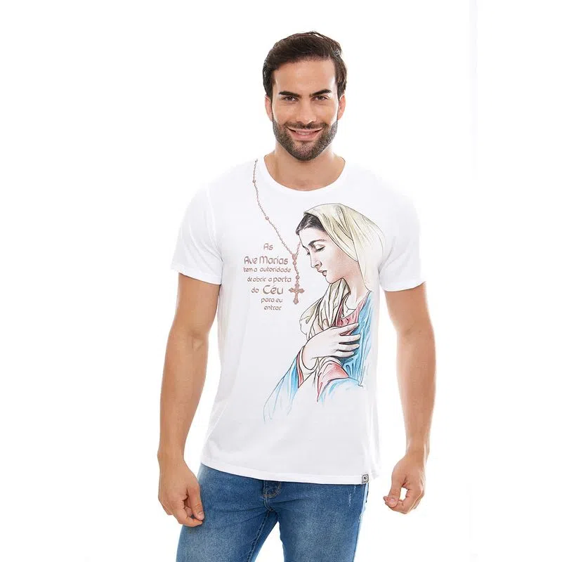 Camiseta Virgem Imaculada Corte Tradicional Tamanho G