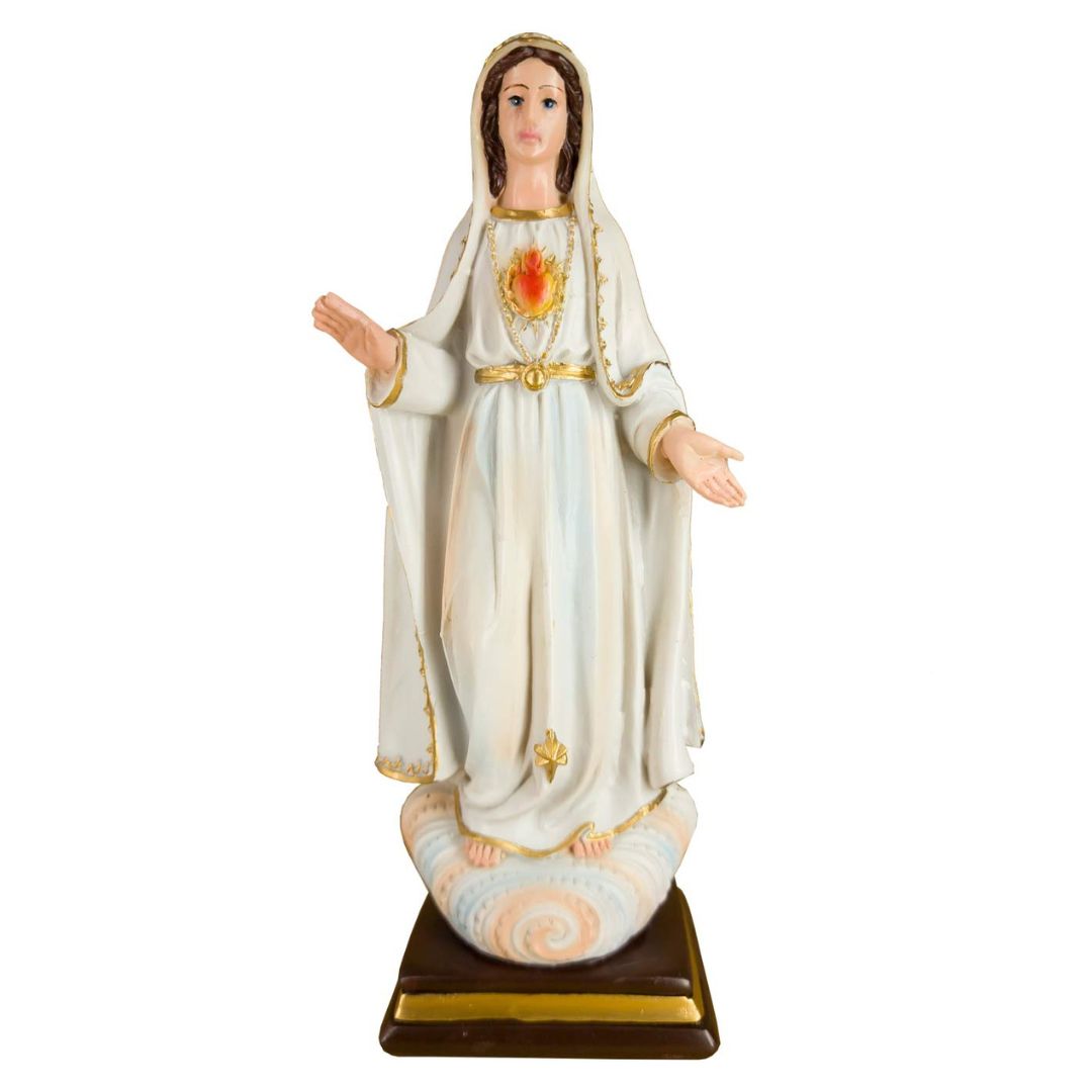 Imagem Imaculado Coração de Fátima em Resina Sanctus