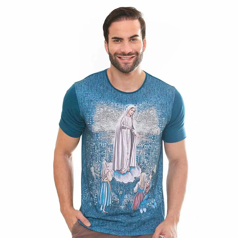 Camiseta Nossa Senhora de Fátima e os Três Pastorinhos