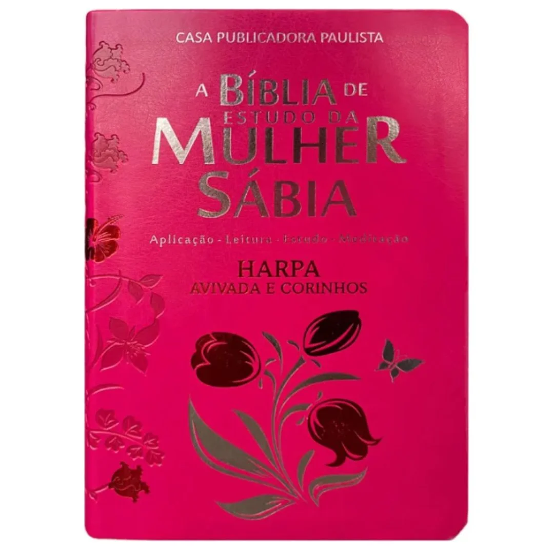 Bíblia de Estudo da Mulher Sábia com Harpa, Tulipa Pink