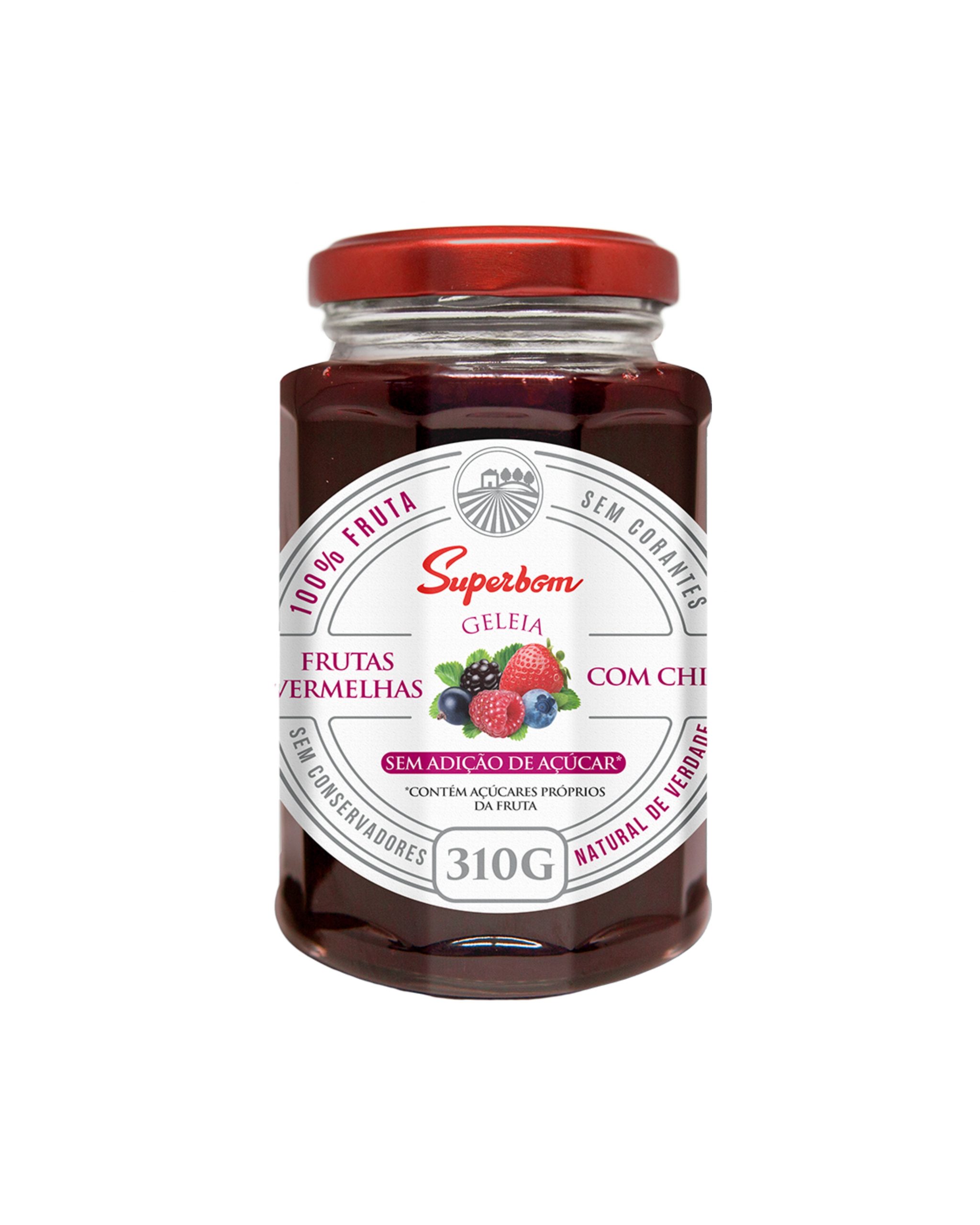 Geleia de Frutas Vermelhas com Chia 100% Fruta