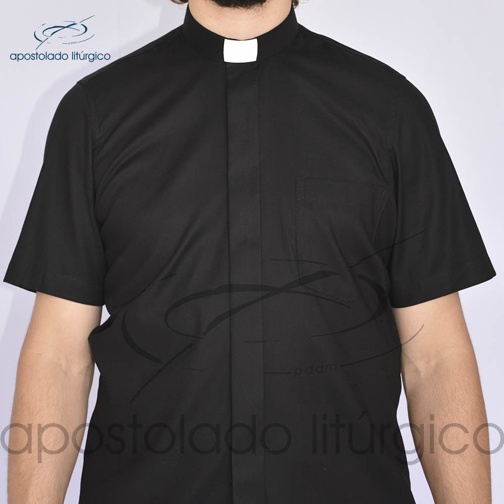 Camisa Clerical Corte Tradicional Manga Curta
