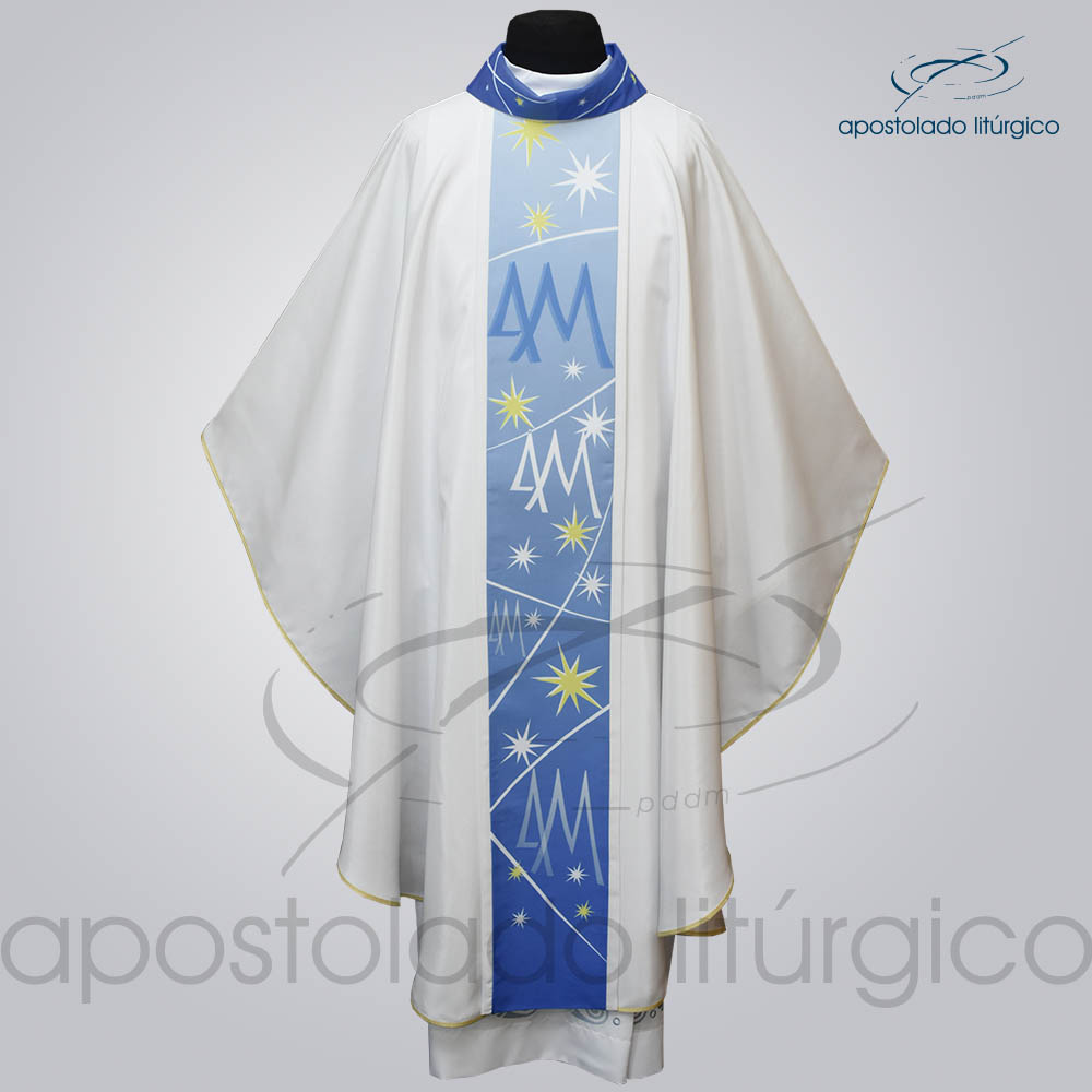 Casula Mariana Branca em Crepe Seda