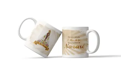 Caneca de Nossa Senhora de Nazaré em Porcelana
