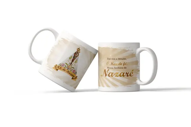 Caneca de Nossa Senhora de Nazaré em Porcelana
