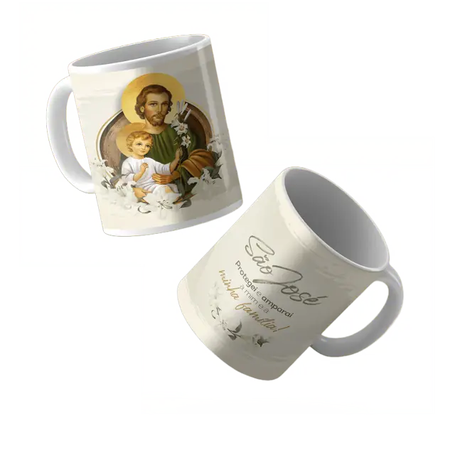 Caneca de São José em Porcelana