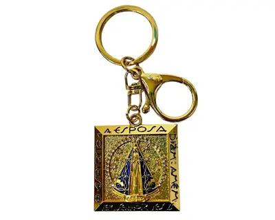 Chaveiro Mosquetão Nossa Senhora Aparecida Formato Nicho