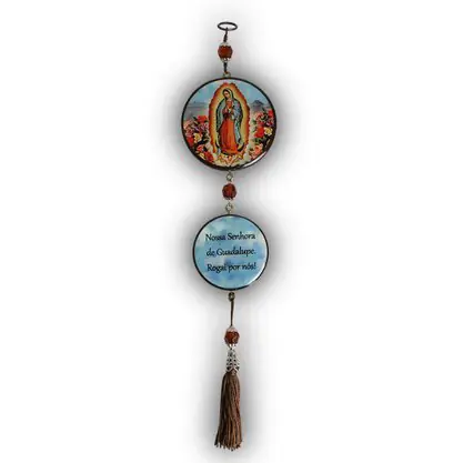 Adorno de Porta Nossa Senhora de Guadalupe com 2 Medalhas