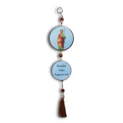 Adorno Redondo de Porta São Judas com 2 Medalhas