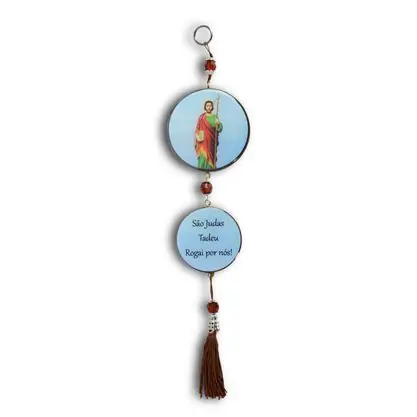 Adorno Redondo de Porta São Judas com 2 Medalhas