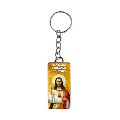 Chaveiro Retangular Sagrado Coração de Jesus