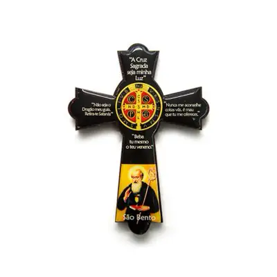 Cruz de São Bento para Parede em MDF Resinado 10 cm