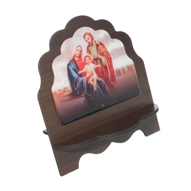Porta-Bíblia da Sagrada Família em MDF Marrom