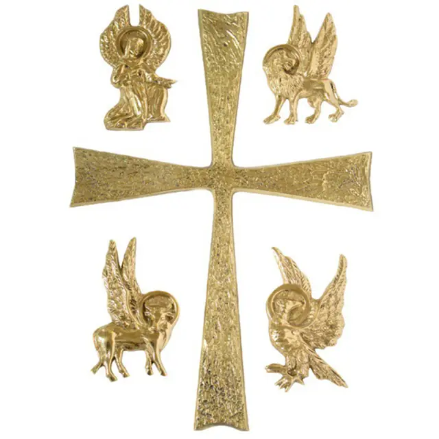 Aplique dos Quatro Evangelistas com Cruz 34x46cm