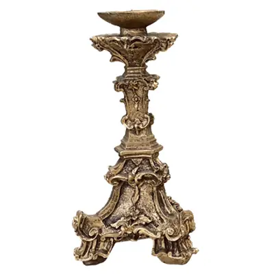Castiçal de Resina Estilo Barroco 45cm
