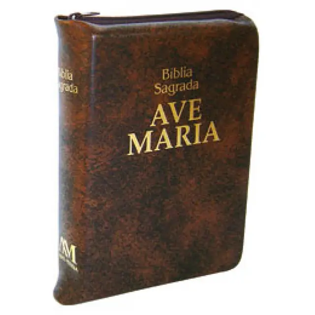 Bíblia Ave-Maria Média com Zíper Marrom