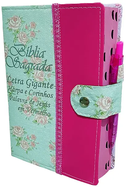 Bíblia Carteira com Caneta Verde e Pink