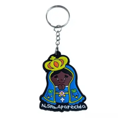 Chaveiro de Borracha Nossa Senhora Aparecida Modelo 1 em Dúzia