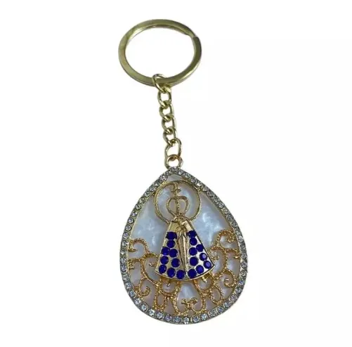 Chaveiro Strass Nossa Senhora Aparecida Modelo 1 com 12 Unidades
