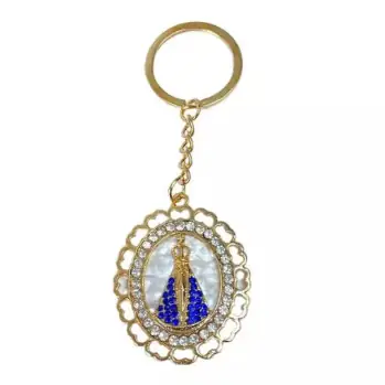Chaveiro de Strass Nossa Senhora Aparecida Modelo 4 Pacote Lojista