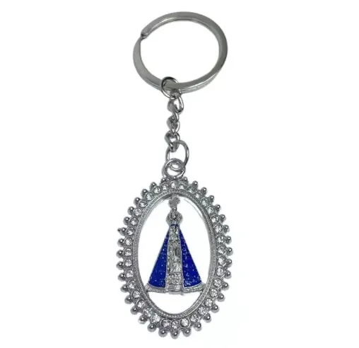 Chaveiro Nossa Senhora Aparecida Strass Modelo 6 Dúzia Atacado