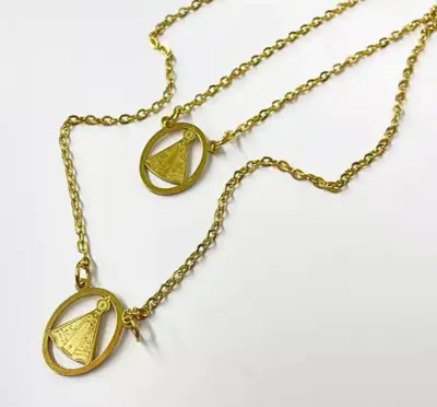 Colar Dourado de Nossa Senhora Aparecida em Aço Inox Dúzia
