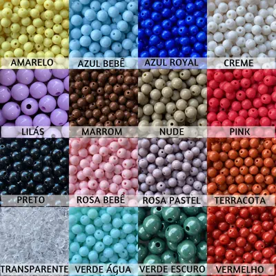 Contas Acrílicas de 8mm para Montagem de Terços