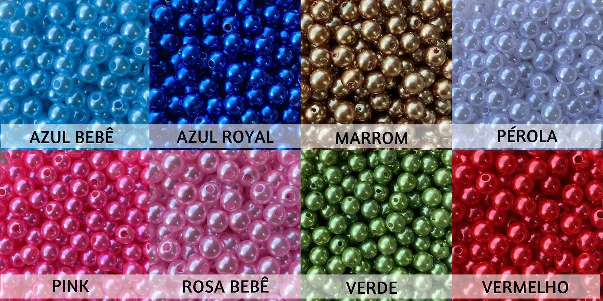 Contas Perolizadas de 8mm para Montagem de Terços