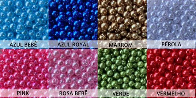 Contas Perolizadas de 8mm para Montagem de Terços