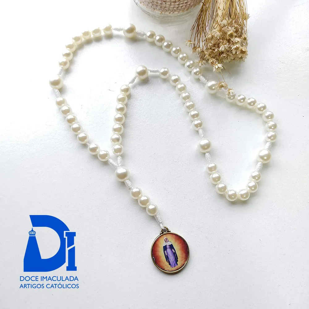 Coroa de Nossa Senhora das Lágrimas em Contas Pérola
