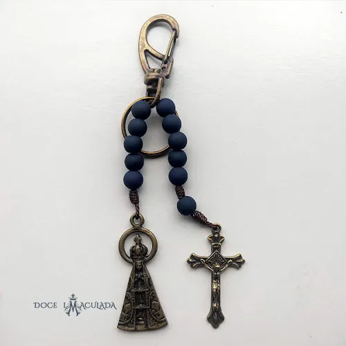 Dezena Chaveiro Aberta de Nossa Senhora Aparecida com Fecho Personalizável