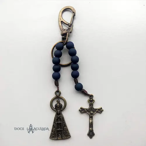 Dezena Chaveiro Aberta de Nossa Senhora Aparecida com Fecho Personalizável