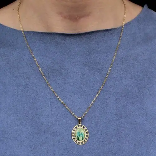 Conjunto Filigrana Nossa Senhora Das Graças Folheado Ouro