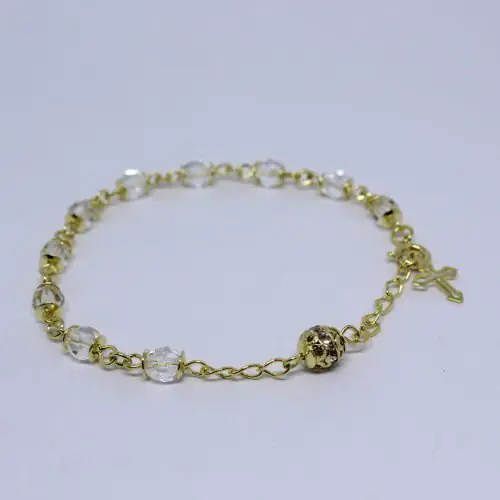 Pulseira Terço Cristal Tcheco Jablonex Transparente
