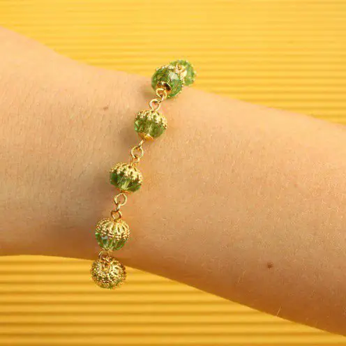 Pulseira Terço Especial Cristal Austríaco Verde