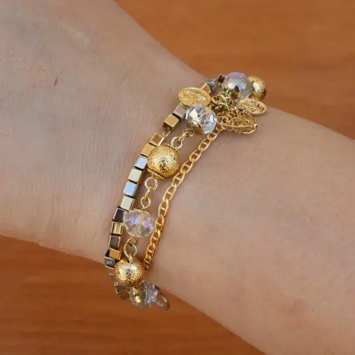 Pulseira Tripla Cristal Austríaco Furta-Cor