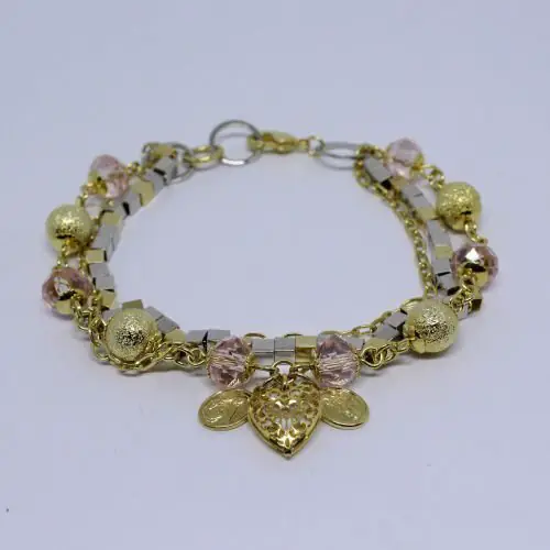 Pulseira Tripla Cristal Austríaco Rosa