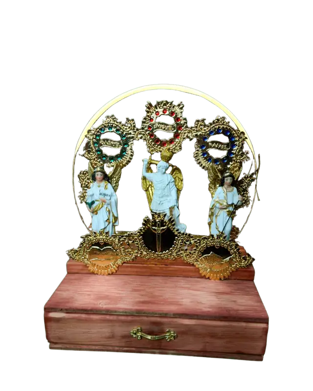 Altar Iluminado Dos Arcanjos Com Coleção 12,5cm