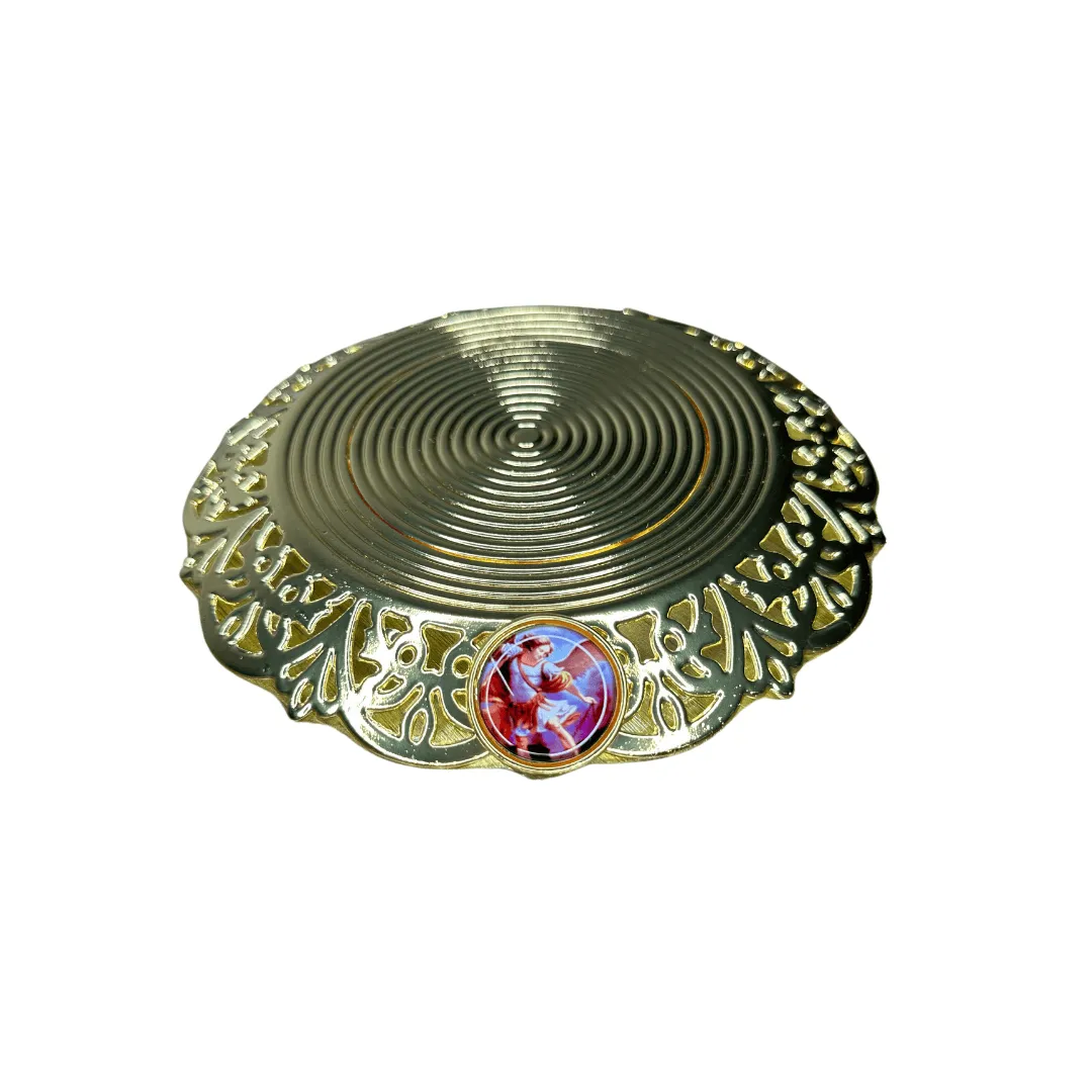 Base Decorativa Arcanjo Miguel Em Metal