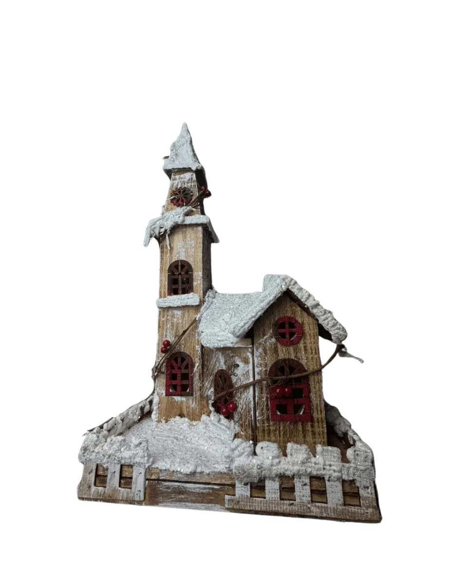 Casa Sagrada Família Natalina Iluminada 56cm