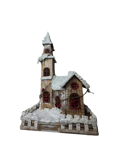 Casa Sagrada Família Natalina Iluminada 56cm