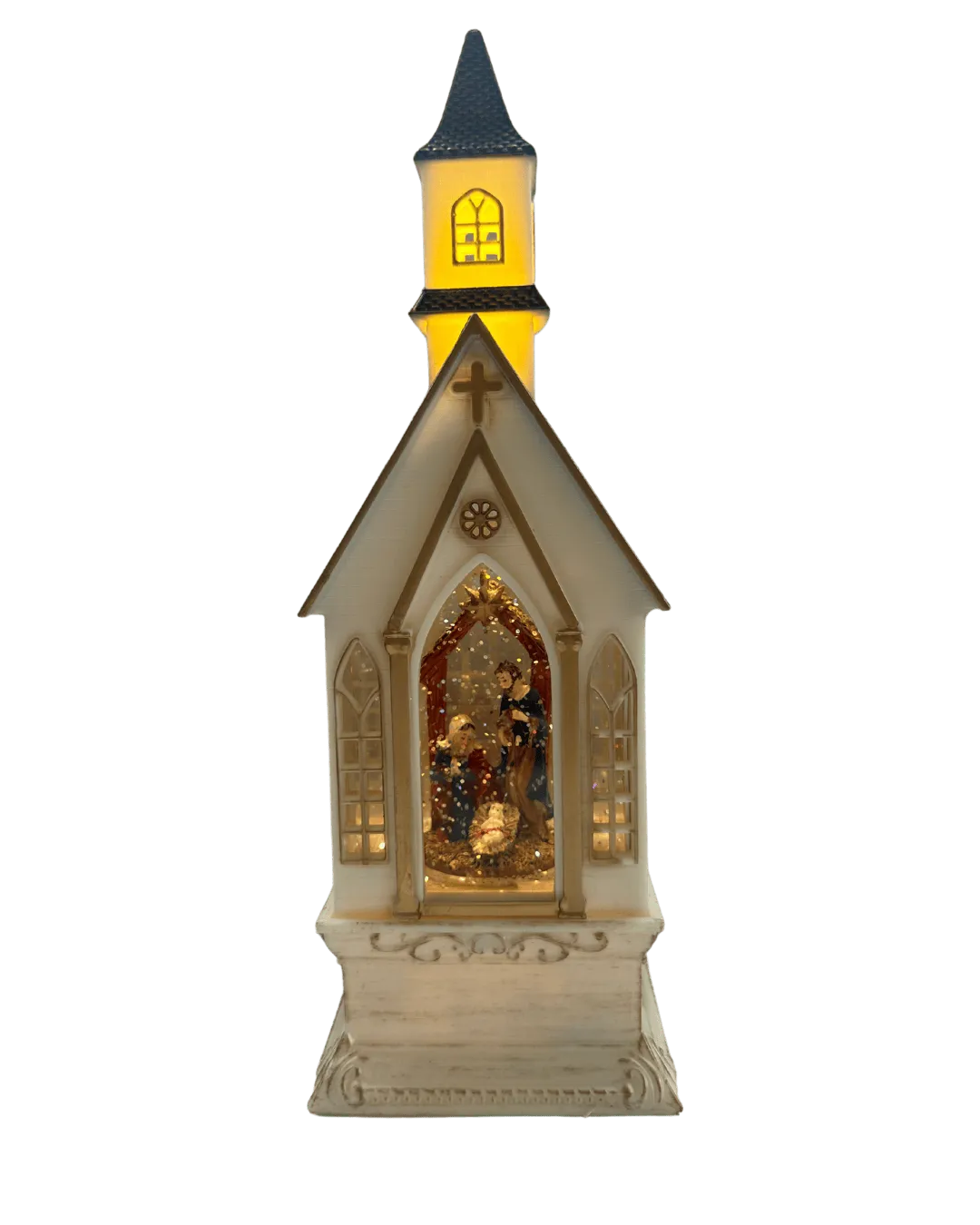 Miniatura Sagrada Família Em Acrílico Com Iluminação