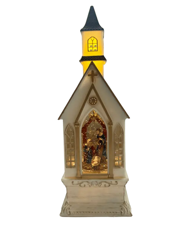 Miniatura Sagrada Família Em Acrílico Com Iluminação