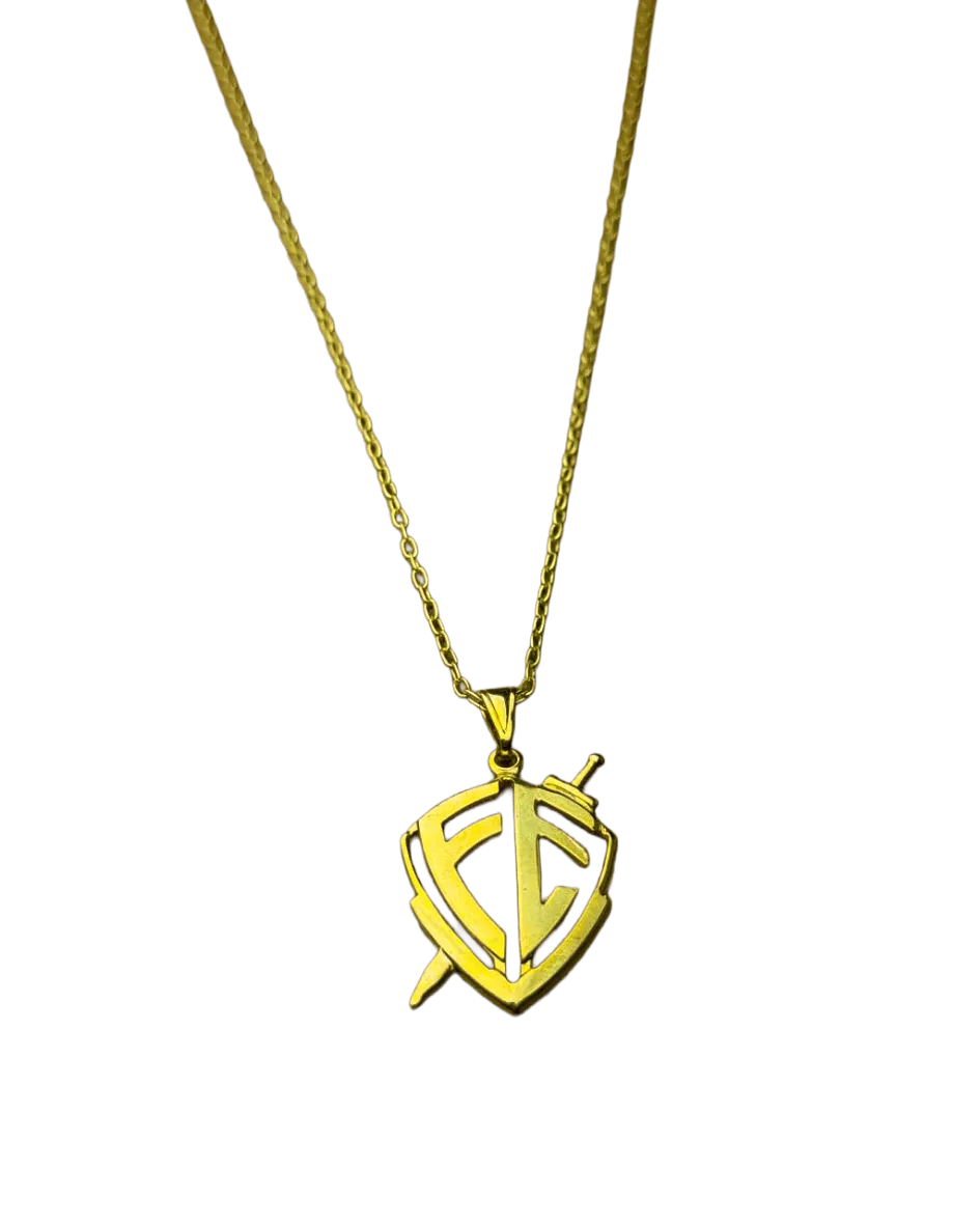 Colar Brasão Da Fé Folheado Ouro 30cm