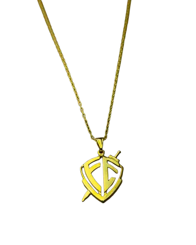 Colar Brasão Da Fé Folheado Ouro 30cm