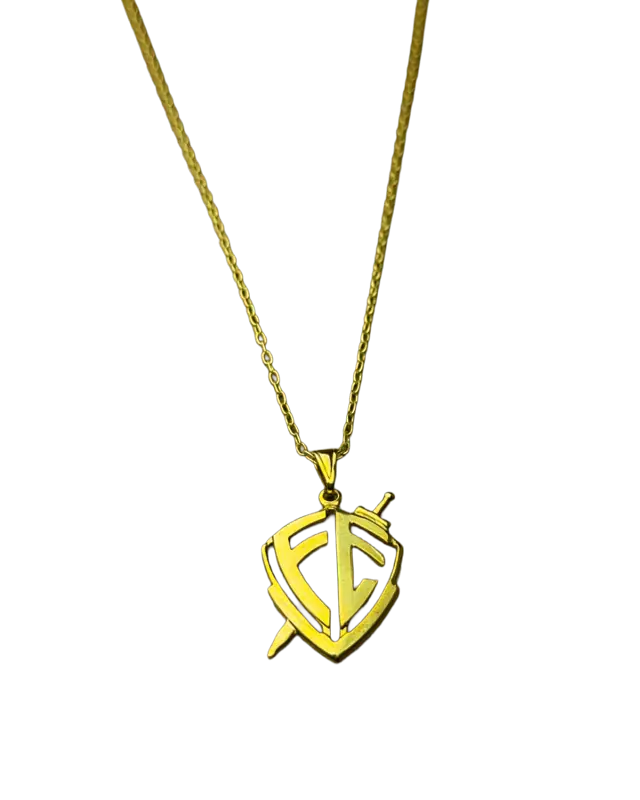 Colar Brasão Da Fé Folheado Ouro 30cm